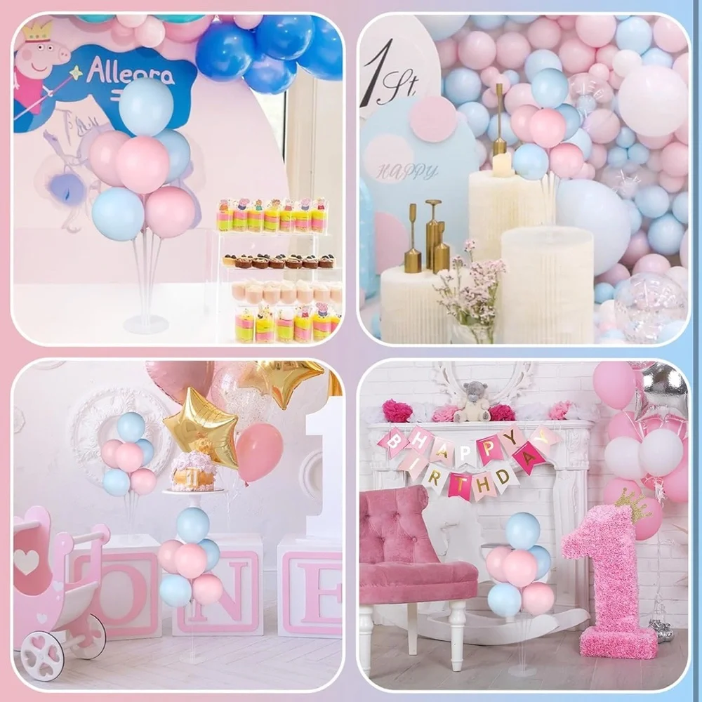 6 Sets Balloon Stand Kits with Base for Table Centerpieces Gender Reveal Party